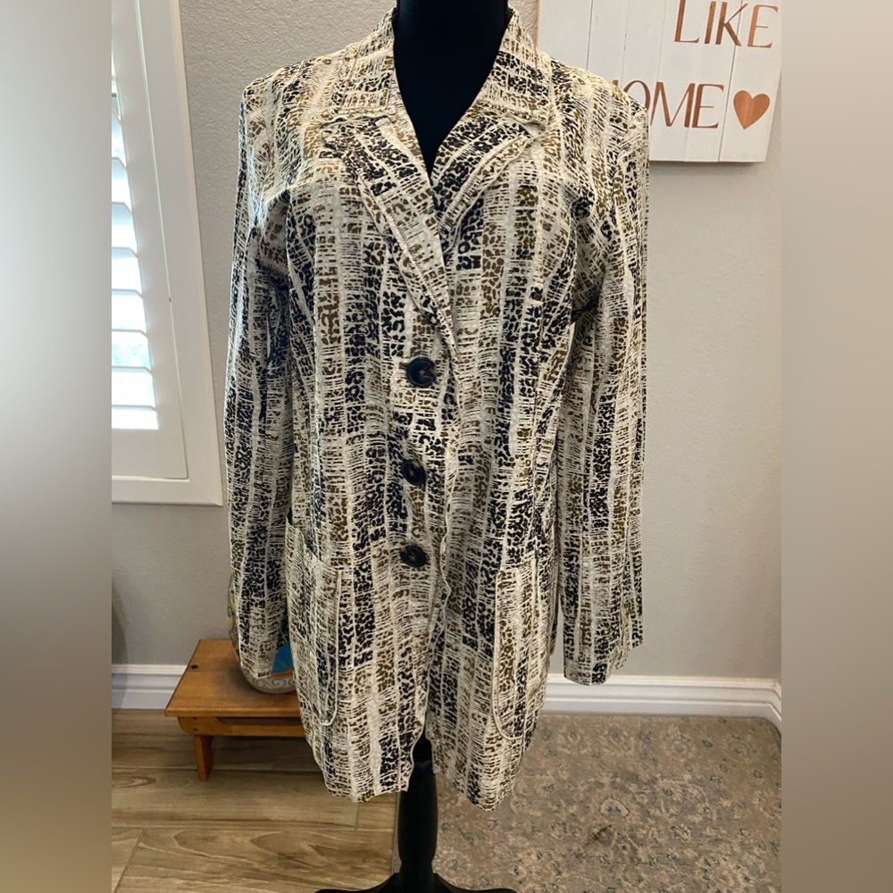 Zozo vintage cotton / silk blend woman’s lite jacket size large single b…